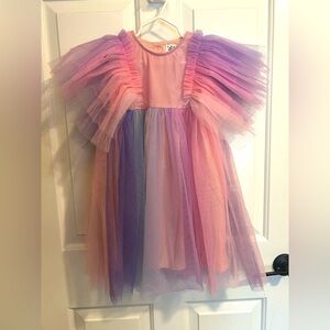 NWOT Lola + The Boys Pink and Purple Taffeta Dress 4T